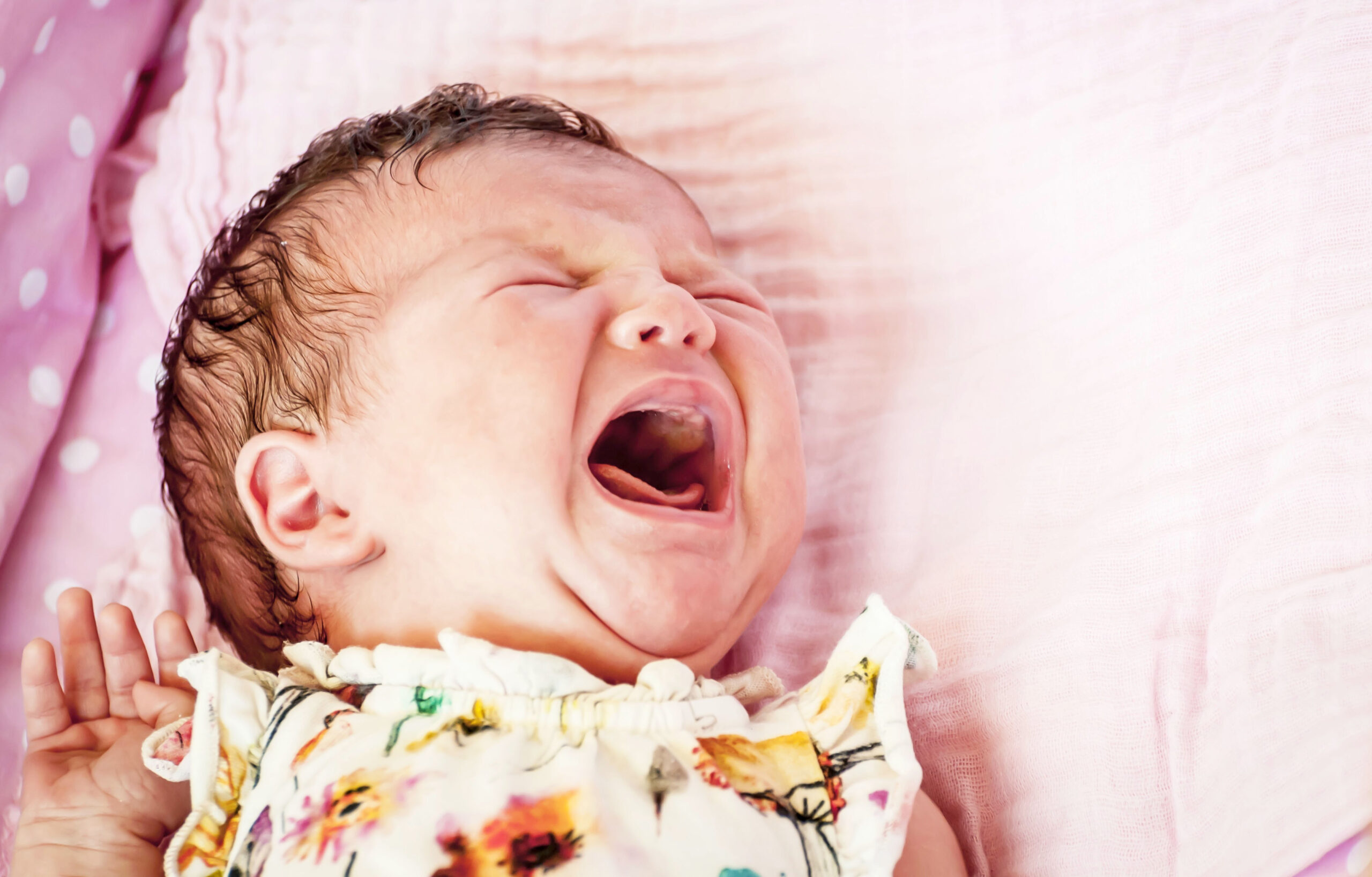 Crying baby due to infection